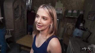 The cute girl will do anything to get every last drop