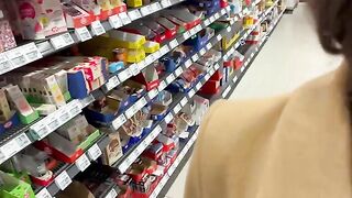 A cute girl is having fun with a tight bottle, moaning loudly