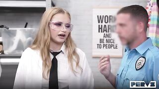 An inspection turned into a hot blondie on the table’s encounter