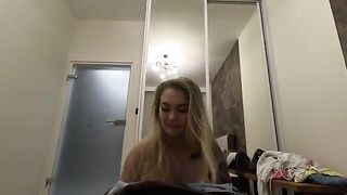 A hot blonde with a perfect body invites you over for some fun