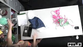 A blonde is being fucked right on the table
