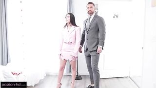 The girl is actively jumping on my cock
