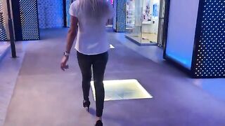 She is ready to do whatever it takes to make a sale in this steamy mall encounter