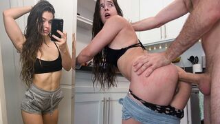 First-time anal for a girl, multiple orgasms followed, intense action