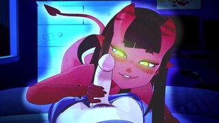 The hot girl is fucking with a guy who is possessed by a horny witch