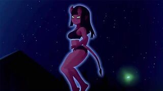 The hot girl is fucking with a guy who is possessed by a horny witch
