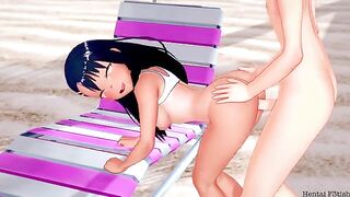 Nagatoro delivers a blowjob and creampie on the beach!