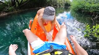 I like to see how fast I can make him cum - Risky outdoor sex