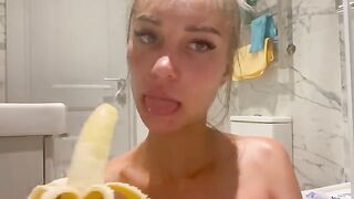 Monika Fox got her ass stuffed with a banana