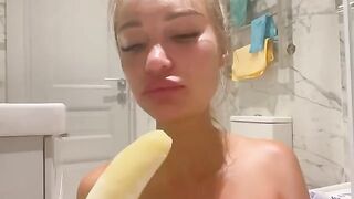 Monika Fox got her ass stuffed with a banana