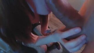 The beautiful woman has anal sex with a guy with a big dick