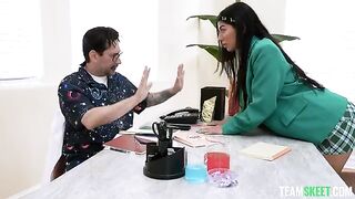A woman gets a special treatment for her cancer, it's quite intense