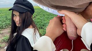 A young girl has sex with her stepbrother in the yard