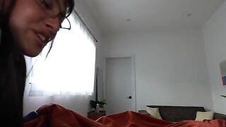 A girl was having fun with her girlfriend at a sleepover