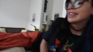 A girl was having fun with her girlfriend at a sleepover