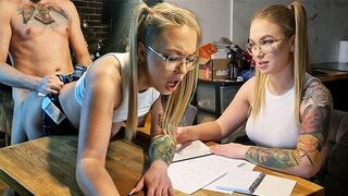 The student gets a good mark thanks to her teacher's rough fuck