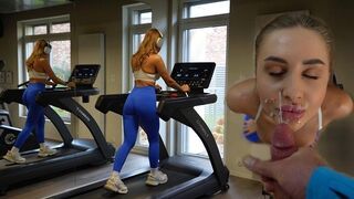 Getting protein in the gym is easier than ever with a sexy babe