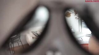 A girl in doggy style welcomed a guest and got a great fuck