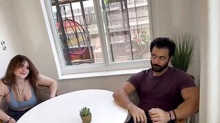 A girl gets a big dick from her stepfather during a massage