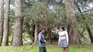 A forest is the perfect place for an old pervert to enjoy some young company