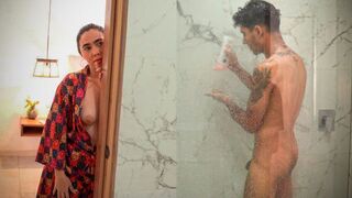 A man realized his dream of fucking his stepmom in the shower