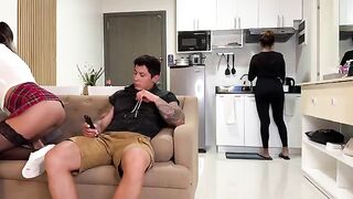 The girl was lazy and had to clean up the house