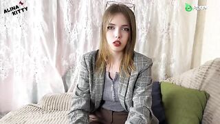 The hot girl caught cum on her face during intense action