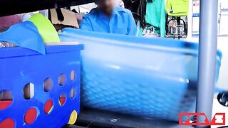 She’s doing her job while jumping on a big cock