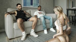 Who will fuck the hot wife first in a threesome?