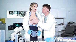 Submissive girl is fucked in doggystyle position
