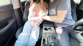 The back seat of a car turned into a bed of passion for an intense encounter