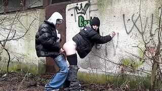 The girl was fucked in public and received a cumshot right on her face
