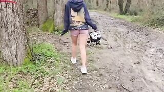A girl moaned as she was fucked in the forest by a stranger