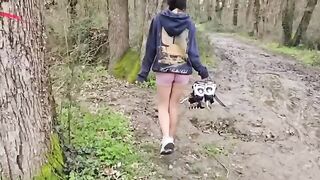 A girl moaned as she was fucked in the forest by a stranger