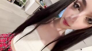 Girl is ready to show her body to a stepdad after school