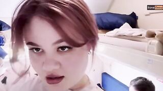 A young and sexy girl is getting fucked on a train