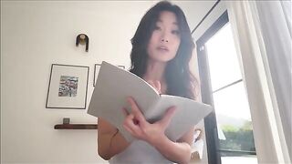 Asian step sister shares a bed and more during studies