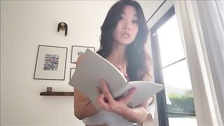 Asian step sister shares a bed and more during studies