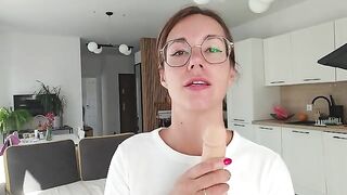 A girl has a discharge, which she talks about in a unique way