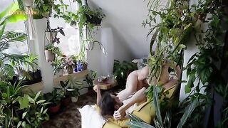 A couple has gentle sex while the woman is on top