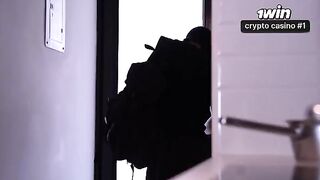 A girl was robbed and fucked by a muscular thief