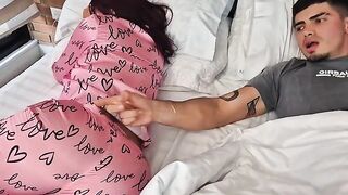 A girl caresses herself, her boyfriend does not trust her and set up a camera