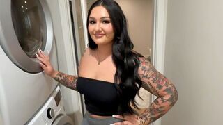 Cute girl Roxanne Roselle does not want to do laundry, but she will for sex