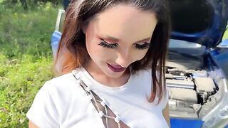 A young couple had sex right in the car, almost getting caught