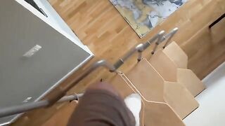 A young cute girl relaxes with her vibrating device in HD