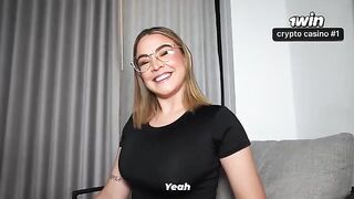 A girl gets a private lesson at home from her teacher in HD