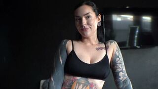 A girl with a metal mouth is asking for sex all day long