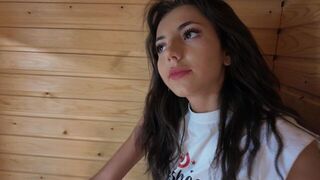 Skinny brunette gets fucked hard in sauna by Turkish stud in steamy scene