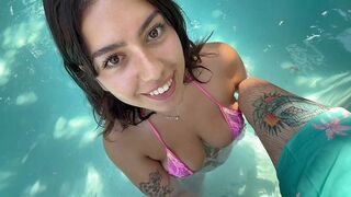 Can I give you a blowjob right here? Do you mind? (Busty Latina in HD)