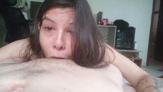 It tickles behind my ears, and everything's moving around in my mouth - A sexy blowjob scene